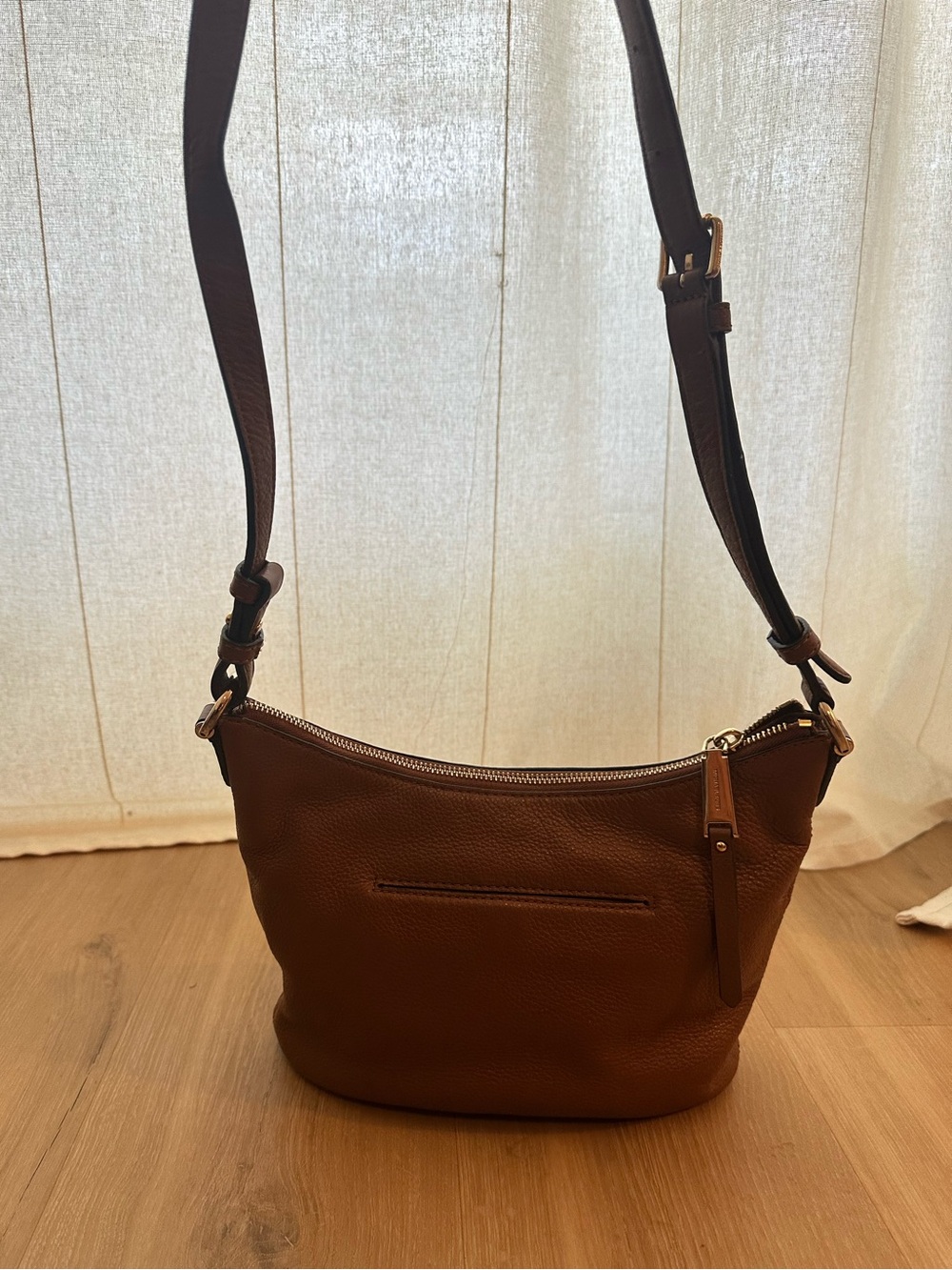 Michael Kors Chestnut Brown Pebbled Leather Crossbody - Picture 2 of 3